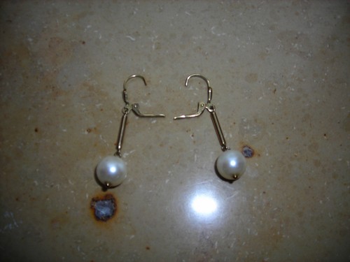 Ohrringe mit perlen - gold),
