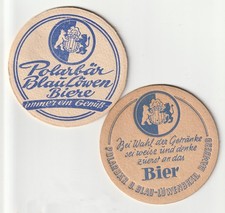2 alte Bierdeckel Bamberg Polarbär und Blau-Löwen-Bräu