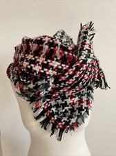 UTERQÜE SCHAL GROSS GROB STRICK KARIERT SCHWARZ WEISS ROT GELB GRÜN EXTRA LANG