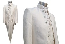 Hochzeitsanzug Cutaway Herren 5-teilig Gr.52 Elfenbein