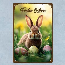 Blechschild ostern osterhase - blechschild,