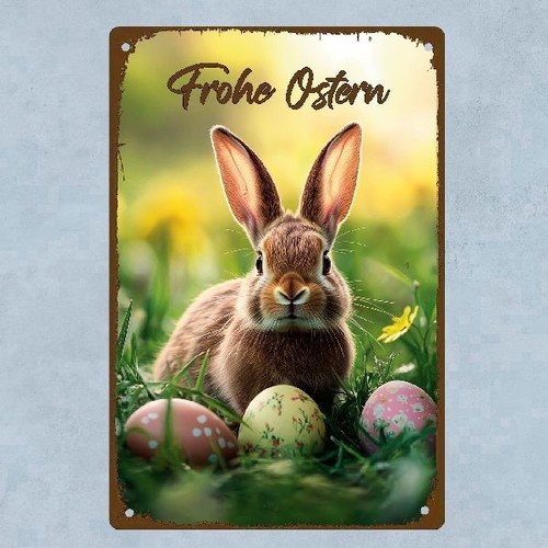 Blechschild ostern osterhase - blechschild,