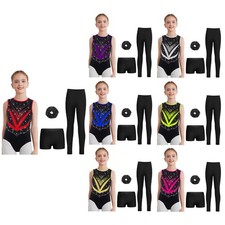 Kinder Mädchen Tanzbekleidung Trikot Outfit Leistung Satz Ausbildung Kostüm
