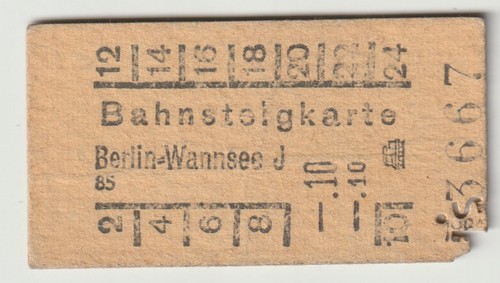 Alte fahrkarte berlin - berlin, wannsee