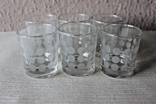 6 x Ingrid Glas Polka Dots Schnapsgläser Stamper 70er Vintage