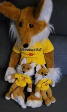 3 X Bausparfuchs 80 u.33 cm Schwäbisch Hall Fuchs Stofftier 