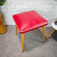 Hocker rot Kunstleder 50er