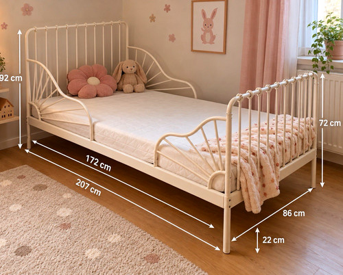 Ikea bett metall weiß - bett,
