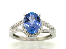 Tansanit Ring 585 Weißgold