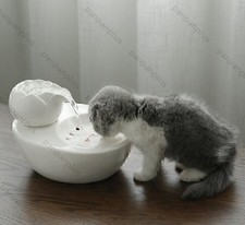 Cat Ceramic Water Fountain Automatischer Trinkbrunnen elektrischer Wassersp I6M!