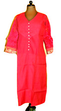  Tunika Kleid Pink Spitze 40 Knielang 108 cm 3/4 Arm Stickerei Handgefertigt