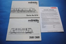 Märklin       2  Stück   Anleitung   HO-Lok    und eine Garantiekarte