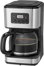 Clatronic KA3642 Kaffeemaschine 1,5L Glaskanne LCD Uhr Timer 900W Edelstahl BLK