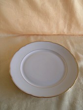 4 Stück Speiseteller mit Wellengoldrand Wunsiedel R Bavaria Porzellan