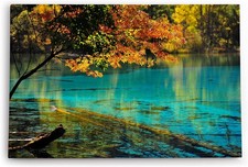 120x80cm Wandbild Bergsee