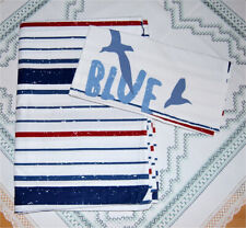 Sommerliche BETTWÄSCHE * 135x200/80x80 weiß/blau/rot * 100% Baumwolle * Wie neu