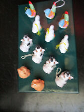 12 Bauernhoftiere aus Keramik zum Aufhängen oder als Geschenkdeko