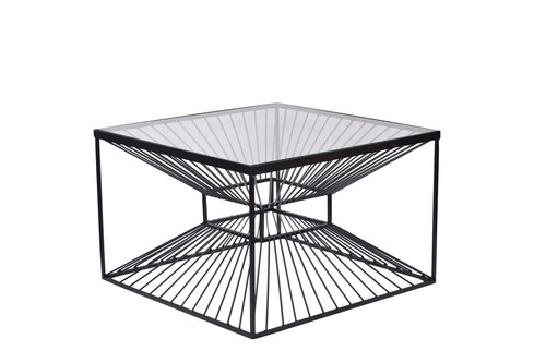 Couchtisch hartglas eisen x - couchtisch,