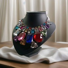 KETTE Modekette Blogger Collier Satinband bunt Opulent XXL Modeschmuck