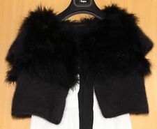 Purificacion Garcia Gr. M Strickjacke Bolero Jacke Angora und Straus Federn Neuw