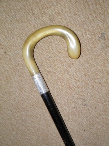 Antiker gehstock rinderhorn - -,