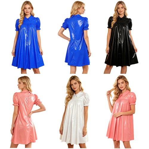 Damen lack und leder kleid - de,