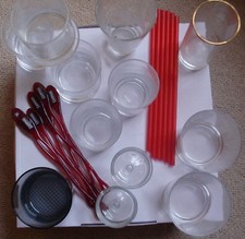 Gläser / Bargläser verschieden mit Beschriftung  und Campari Accessoire 