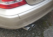 NOVUS Sportauspuff Endschalldämpfer 2x85/58mm passend für MERCEDES C-Klasse W203