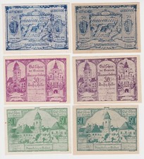 6 Banknoten 20 bis 50 Heller