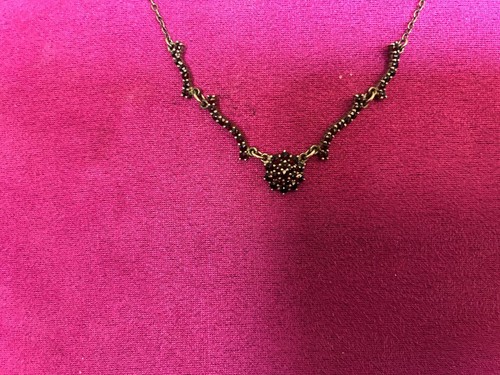 Antikes granat silber collier - silber,