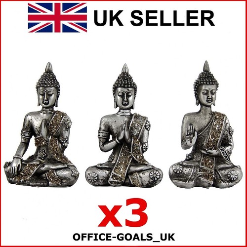 3er set buddha statue - buddha, keramik