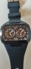 Detomaso Ovada GMT Dual Time; Black Edition Herrenuhr; Ref. DT2022-A