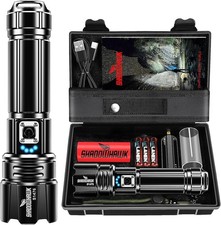 Shadowhawk Taschenlampe Led 500000 Lumen, Extrem Hell Taschenlampe USB Aufladbar