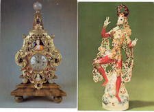 24/1094 AK  KUNST PORZELLANFIGUR  "OBERON" MEISSEN  +  HÄNGEUHR GRÜNES GEWÖLBE