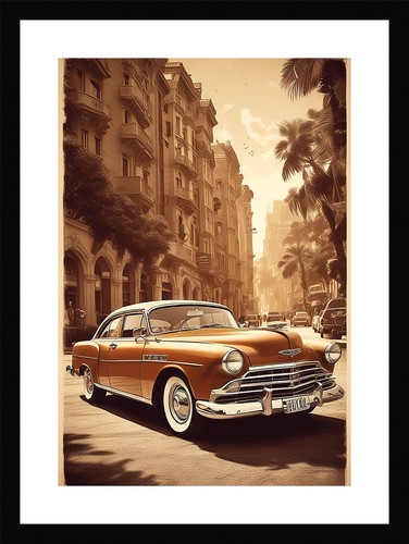 Lebendiger oldtimer gerahmtes - lebendiger,