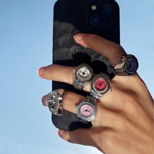 Silber Ring Uhr Damen