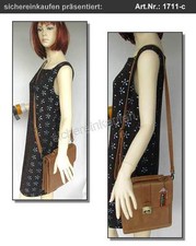 Marc Chantal Leder-Herrentasche Schultertasche 1711-cognac/braun Glattleder uni