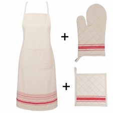 Set CLAYRE & EEF Küchenschürze Rockabilly Beige Schürze Backschürze Kochschürze