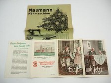 Singer Naumann Nähmaschine 2x Prospekt ca. 1930/40er Jahre