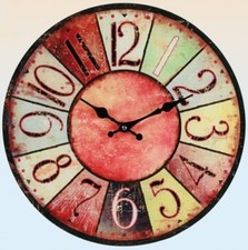 Glas Uhr Vintage Colours 38 cm