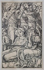 Wilhelm Wohlgemuth Engel Putten Musik Gesang Kreis Hans von Marées Tusche 20 Jhd