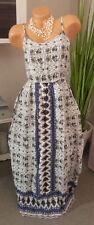 Cheer Maxikleid Gr. 38 blau bedruckt Strandkleid Kleid