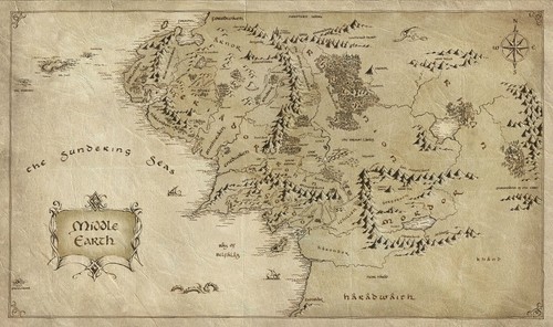 Herr der ringe karte poster - der,