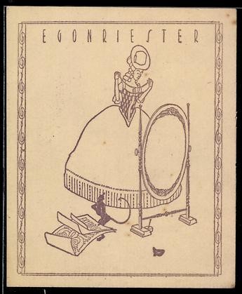 Exlibris egon riester dame - exlibris,