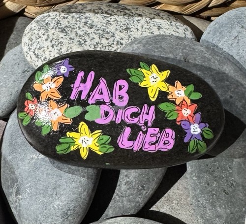 Handbemalter stein hab dich - handbemalter,