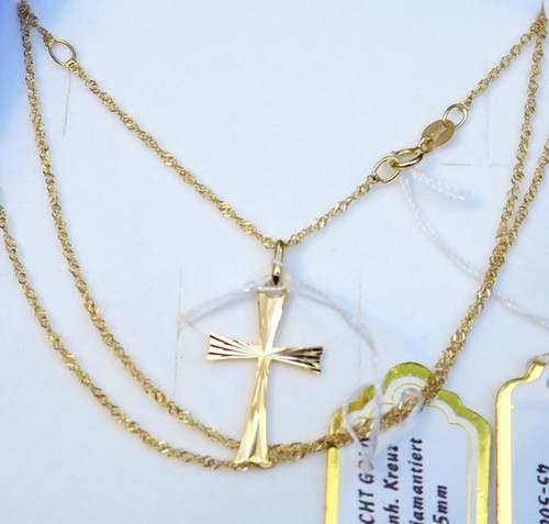 Echt gold kreuz anhänger - echt,