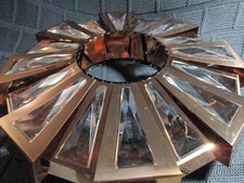 Deckenleuchte, Kupfer und Prismen, ca. 49 cm, 2 Fassungen,Vintage, Werner Schou?