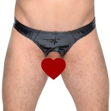 Herren Lack Slip M-XL schwarz