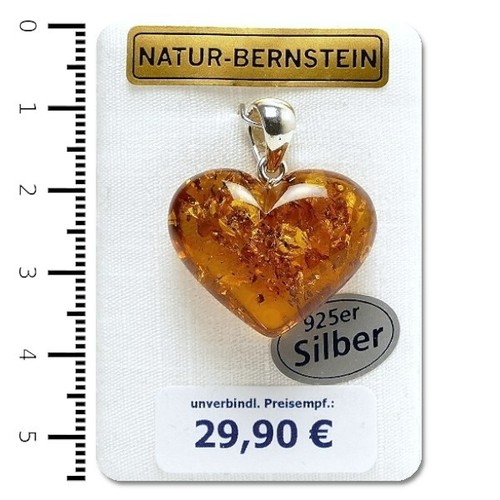 Bernstein anhänger herz - anhänger, 'herz'