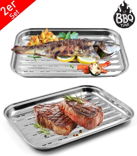 2er bbq grillschalen set aus - 2er,